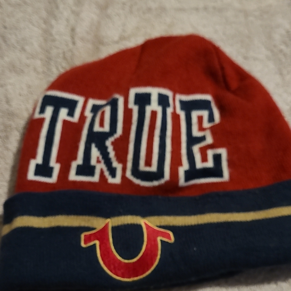 True Religion Red and Blue Kids' Beanie